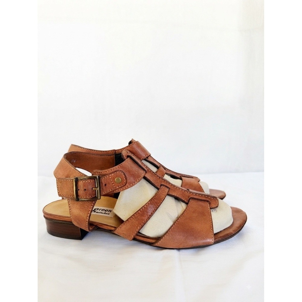 Paul Green Munchen Brown Leather Gladiator Sandals Ankle Strap Flat UK 5 US 7.5 - Picture 2 of 4